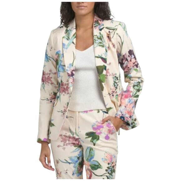 TAHARI ASL peach Printed Jacket